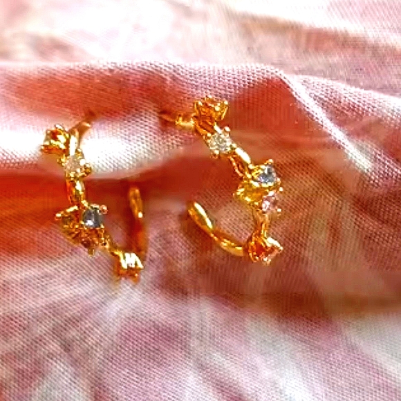 18k gp .925 sterling silver minimalist stud earrings; nwot - Picture 6 of 10